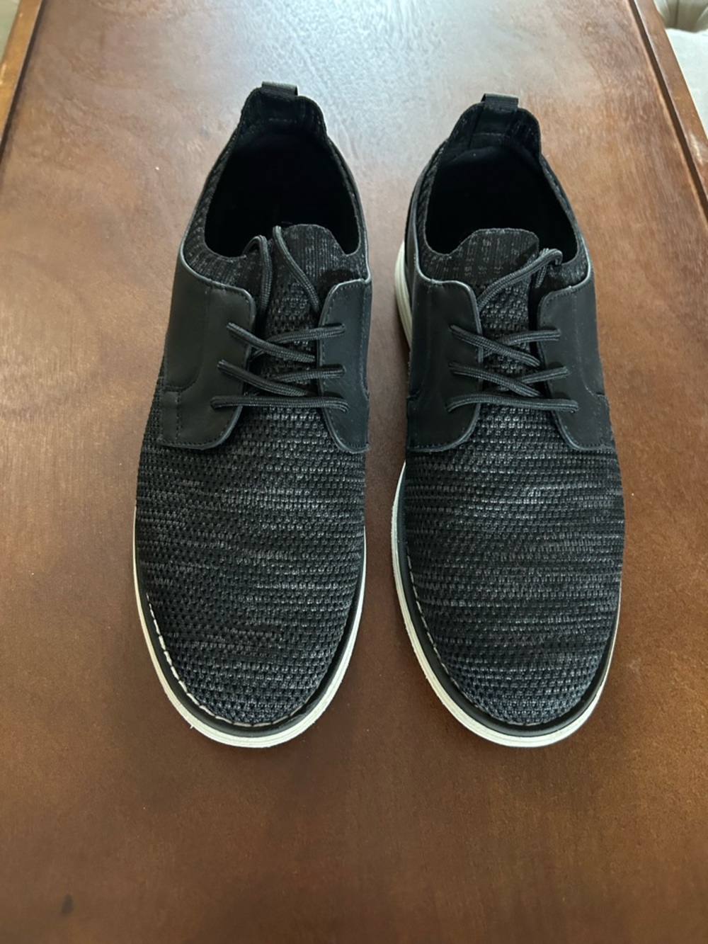 Men's Casual Knit Lace-Up Shoes - Black